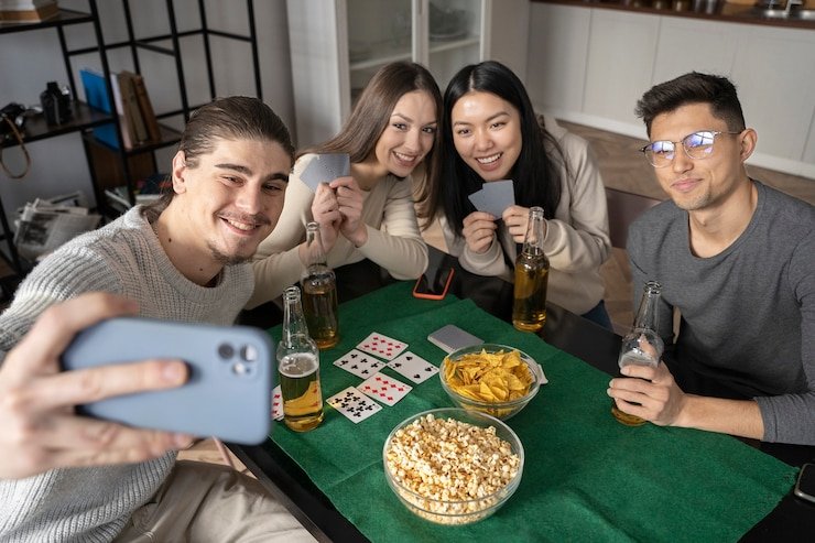 Filipino sports fans watching a PBA basketball game while checking okibet live betting odds on mobile
